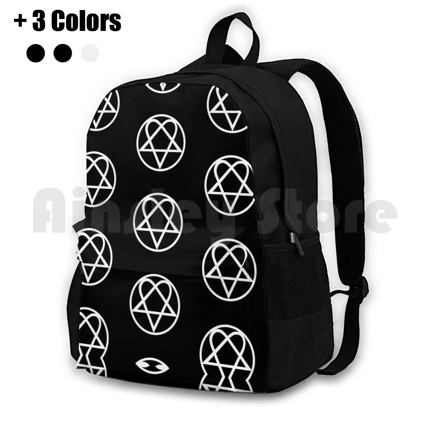 Heartagram Zaino Da Trekking All'Aperto Impermeabile Campeggio Viaggio Lui Simbolo Bam Maraac Heartagram Ville Ilo Band Rockband Goth