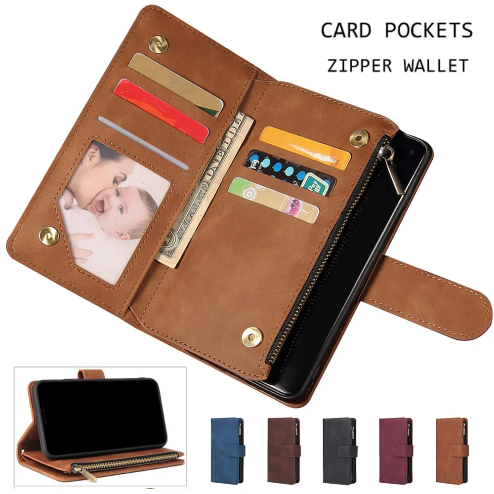 Custodia A Portafoglio In Pelle Di Lusso Con Cerniera Per Oppo Reno 4 Mo Salah Custodia Magnetica Per Cellulare Con Retro Flip Card