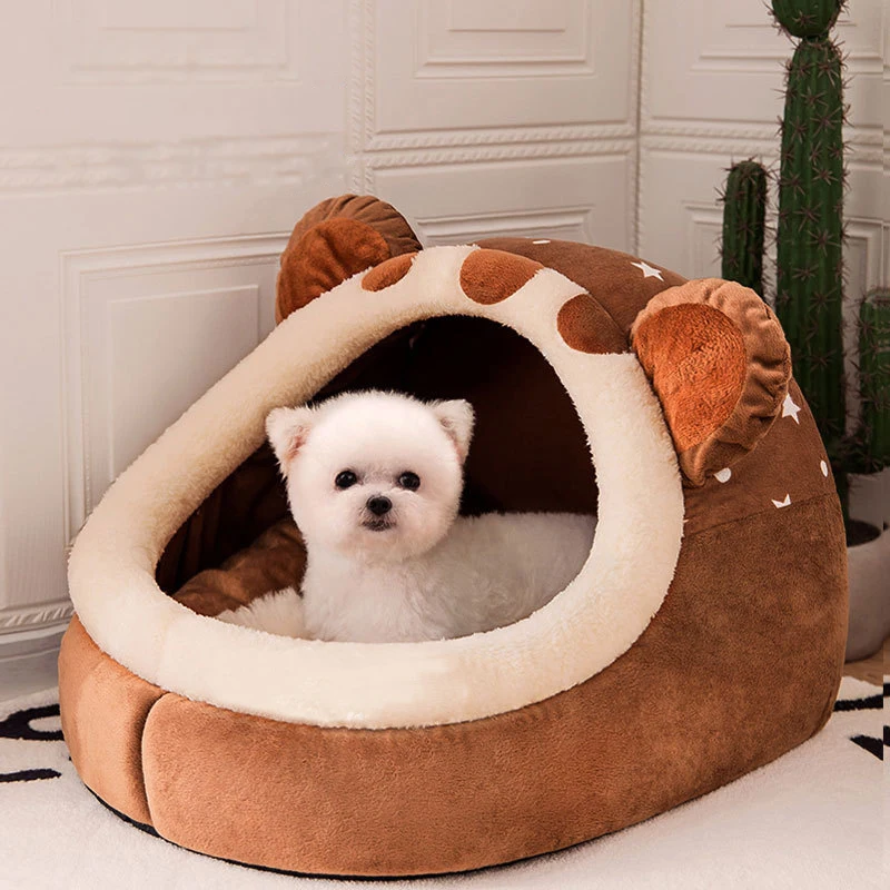 Yokee Dog Bed Four Seasons Puppy House Accogliente Tenda Cave Indoor Nest Kennel Hut For Small Medium Cat Soft Basket Deep Sleep