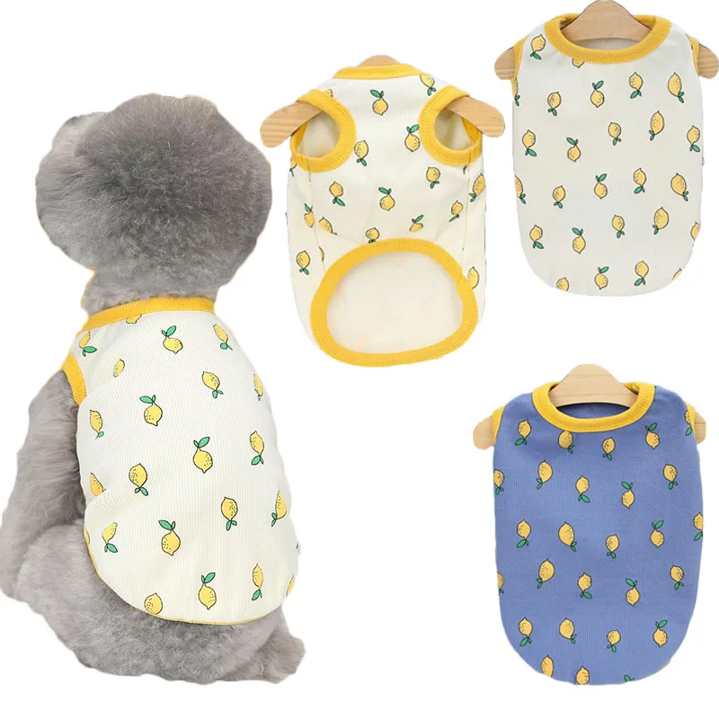 Lemon Pattern Dog Vest Shirt Pet Clothes Summer Dog Tshirt Pullover Costumes Puppy Senza Maniche Dog Hoodie Vest Per Cani Di Piccola Taglia Xxl