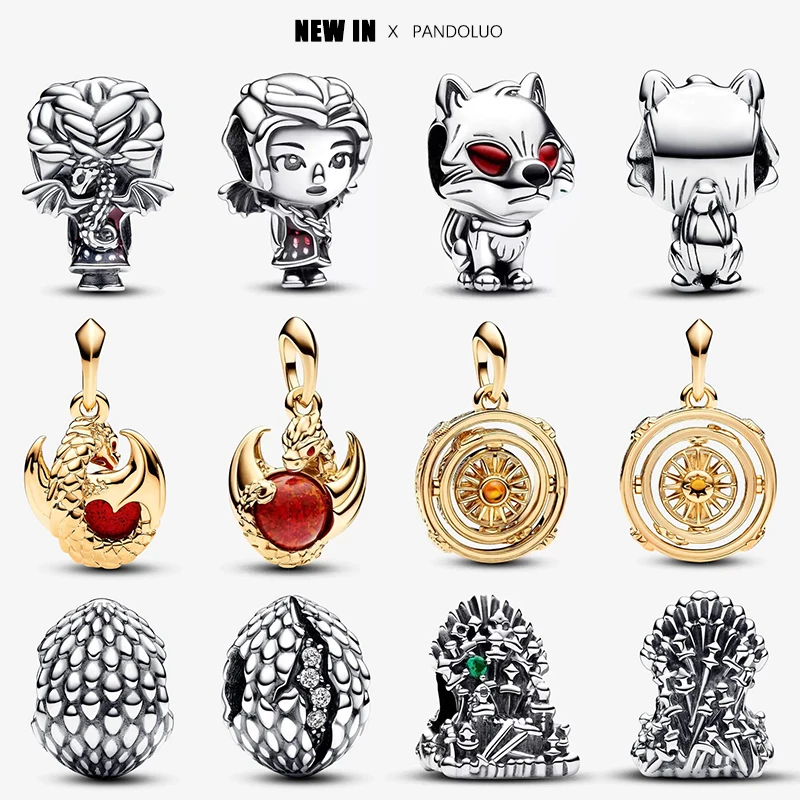 Dragon Charm 2023 New In Game Of Thrones Anello Orecchini Collana Charm Beads Fit Bracciale Pandora Gioielli In Argento Con Ciondolo Da Donna