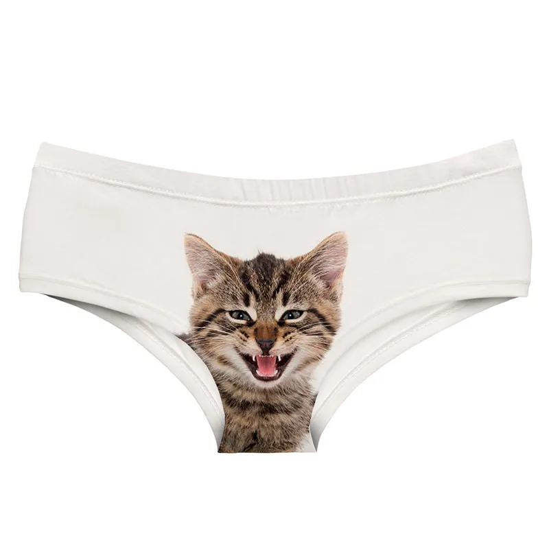 Deanfire Super Soft Women 3D Mutandine Intimo Gatto Sorriso Stampa Divertente Kawaii Push Up Slip Sexy Lingerie Perizoma Per Donna