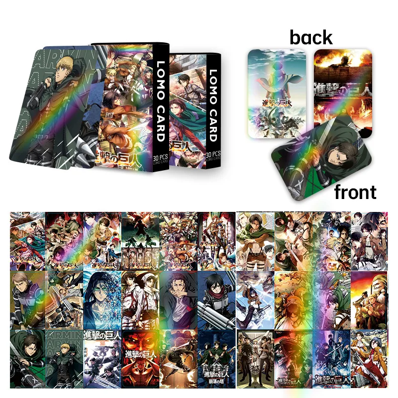 30 Pezzi Anime Attack On Tian Lomo Laser Card