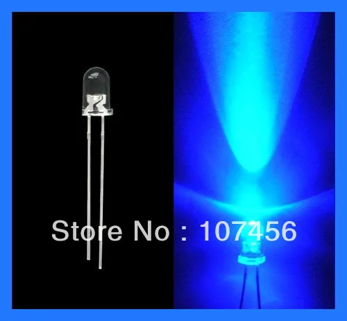 1000 Pz/Lotto Spedizione Gratuita!!! Led Blu Lampeggiante Da 3Mm (8000Mcd)3Mm Blu Lampeggiante 3Mm Led Trasparente Per Acqua