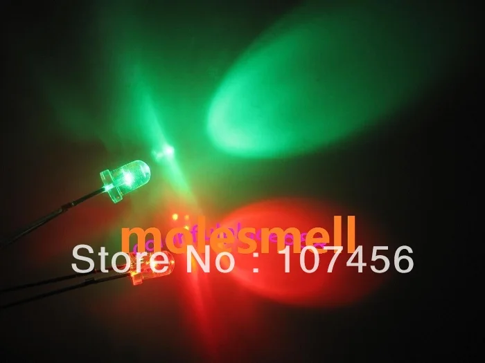 100 Pz/Lotto Spedizione Gratuita!!! 3Mm Lampeggiante Rosso/Verde Flash Led (10000Mcd)3Mm Lampeggiante Rosso/Verde Led 3Mm Diodo Emettitore Di Luce