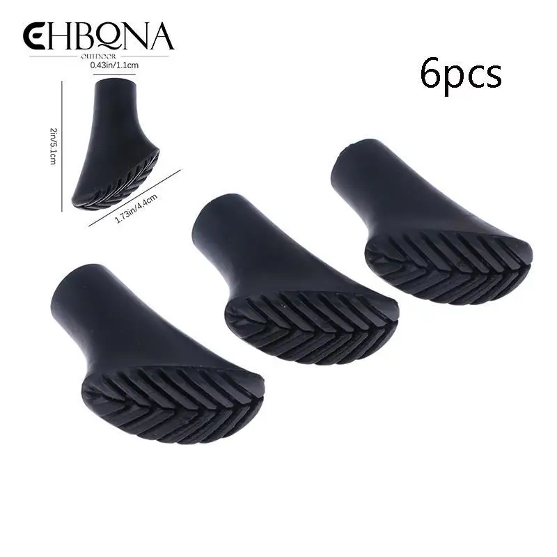 6Pcs Trekking Pole Cane Climb Outdoor Camp Walk Stick Hike Protector Cap Tip Sostituzione In Gomma Escursionismo Alpenstock Accessori