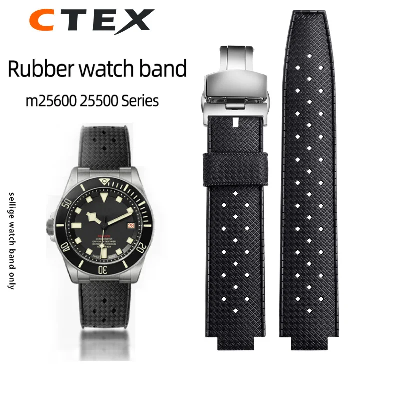 Cinturino Per Orologio In Silicone Per Tudor Pelagos 25500 Cinturino In Gomma Impermeabile Serie 25600 22-12Mm Accessori Per Orologi Da Uomo