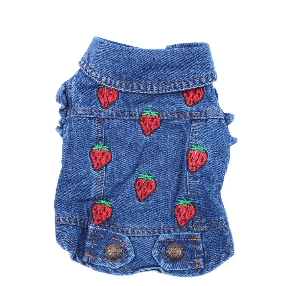 Jeans Pet Dog Jacket Paglia Blu Denim Coat Dress Puppy Primavera/Autunno Abbigliamento Abbigliamento