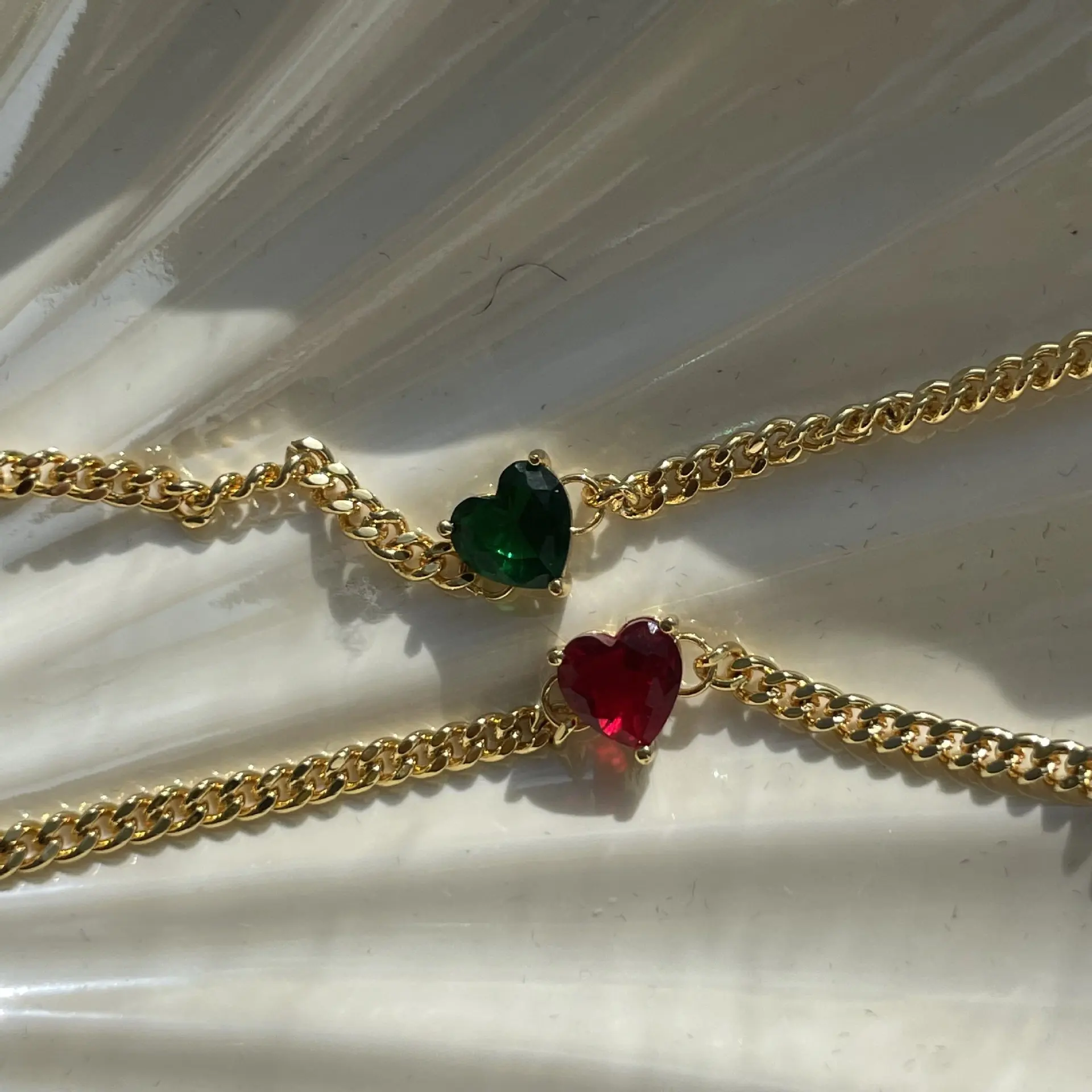 Collana Con Gemma D'Amore A Catena Cubana Di Moda Collana Con Collare In Acciaio Inossidabile Collana Placcata In Oro 18 Carati Collana Romantica Femm