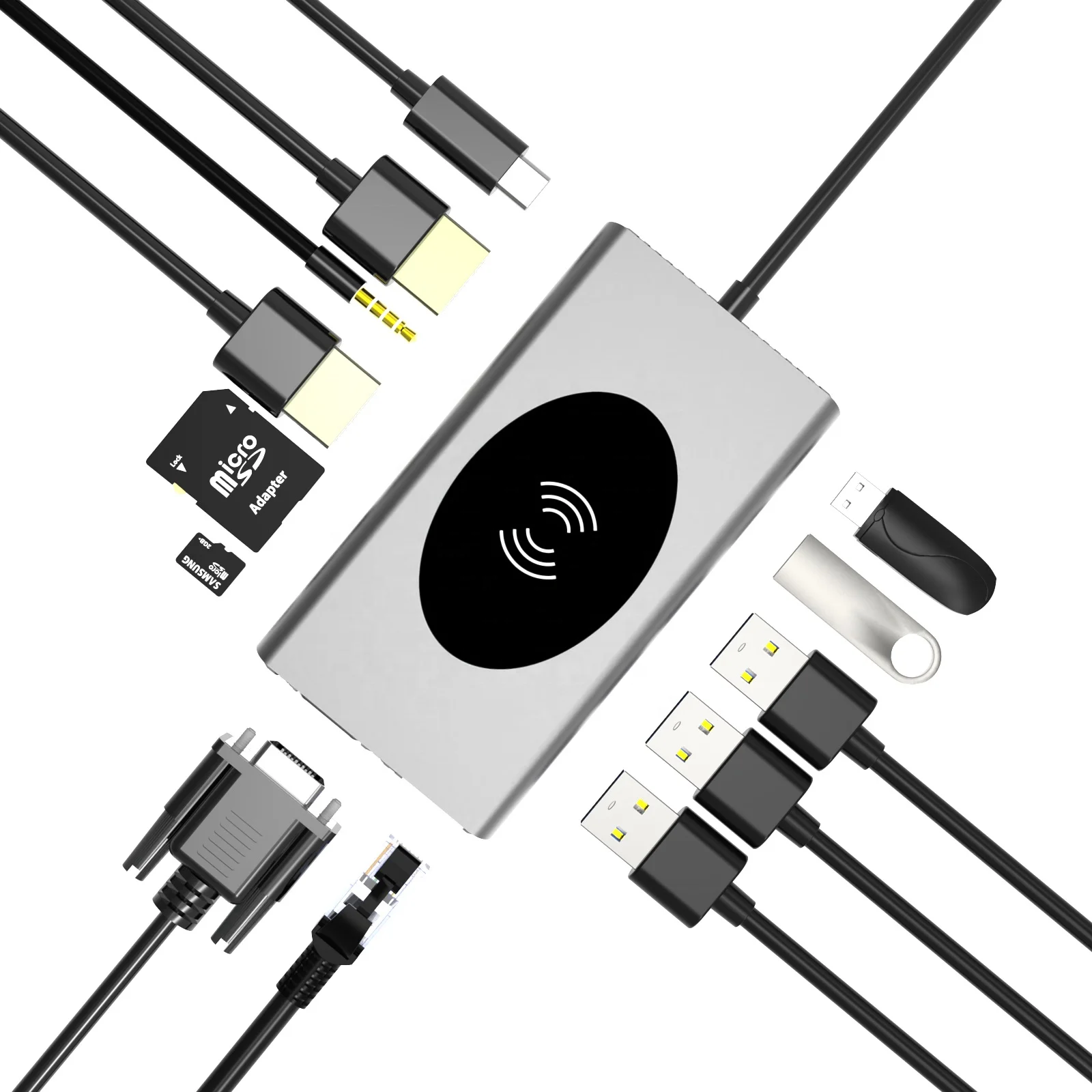 Top Star Sales 14 Porte Usb C Hub Multiporta Thunderbolt 3 2 * Hd-Mi Lettore Di Schede Sd Sd Sd/Tf Usb 3.0. Hub Di Tipo C