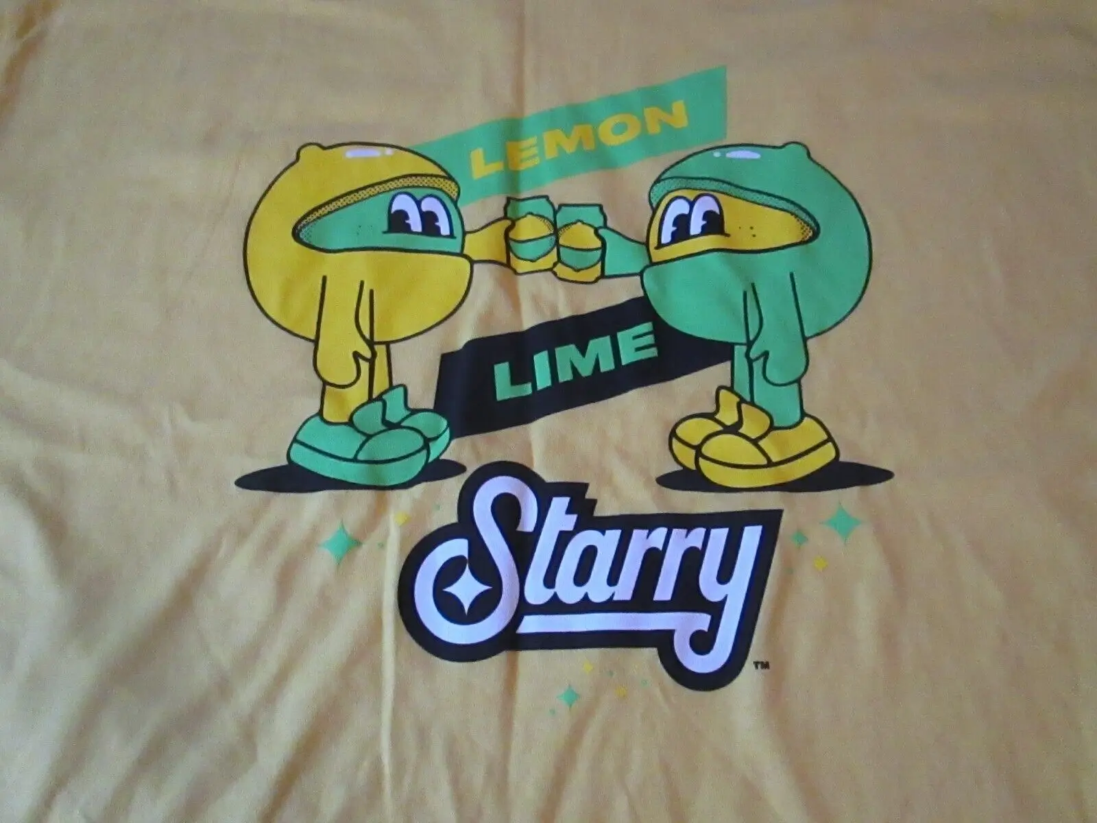 Maglietta Starry Lemon Lime Soda Promo Taglia Gialla Xl Maniche Lunghe O Corte A Doppia Faccia