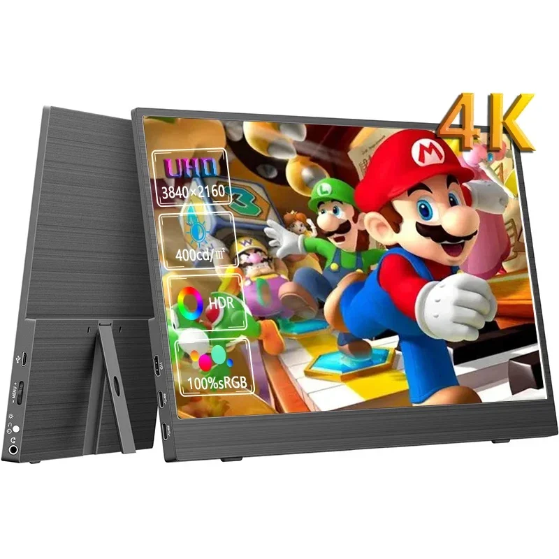 Monitor Portatile 4K Da 13.3 Pollici 3840*2160 Per Laptop Full Hd Ips Dual Laptop Monitor Usb C Laptop Screen Extender,Windows/Switch
