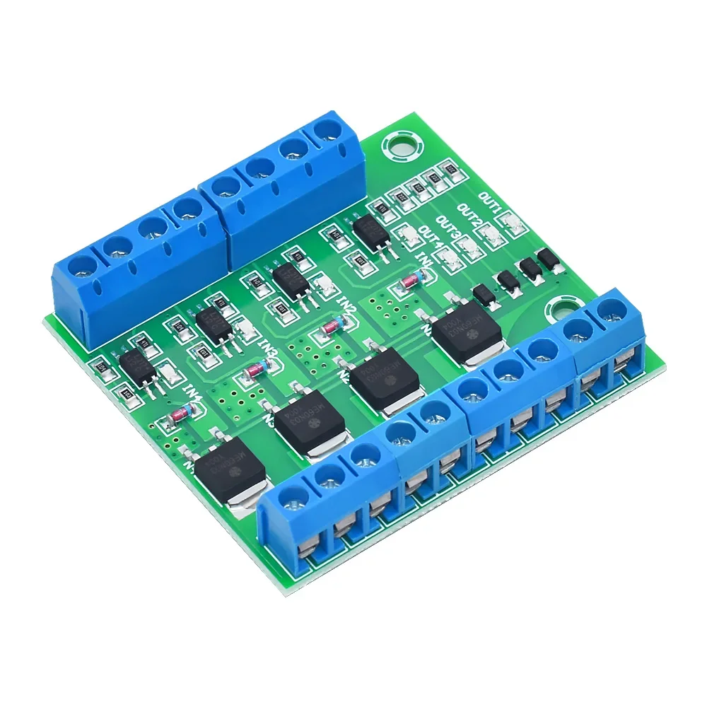 4 Vie Mos Optoaccoppiatore Isolatie Modulo Pwm 3-20V 10A Foto-Elektrische Isolatore Houder Rail Plc Drive Motor Board