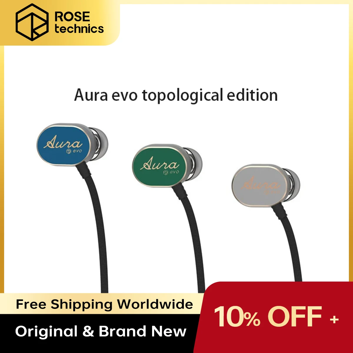 Rose Technics Aura Evo T Cuffie Cablate In-Ear Hi-Fi O Auricolari E-Sport Adatti A Più Dispositivi