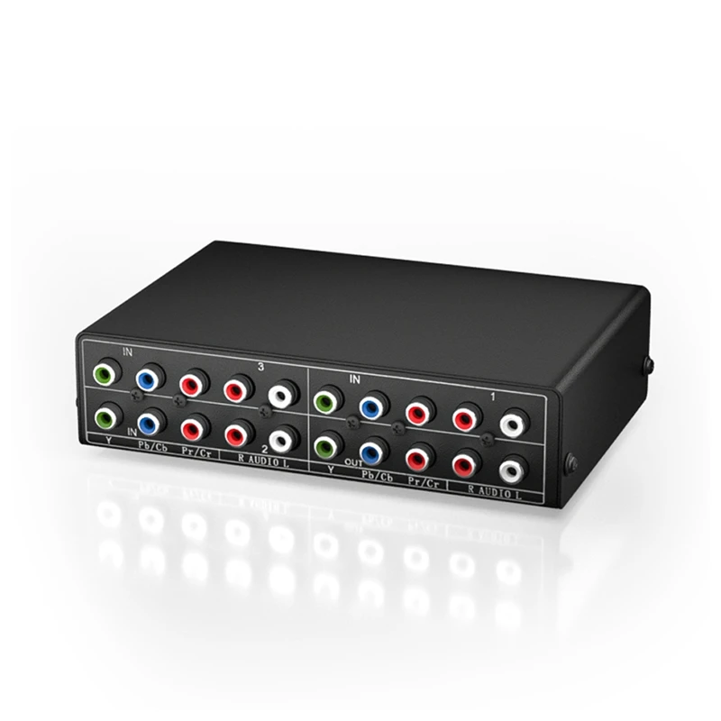 Full-3-Way Rgb Component Av Switch Selettore Audio Video 3 In 1 Uscita Ypbpr Component Rgb Switcher Box Per Tv 360 Wii Dvd