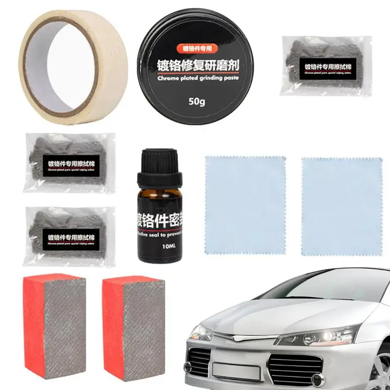 Car Chrome Trim Cleaner Moto Chrome Polish Spray Auto Polish Kit Moto Chrome Spray Per La Rimozione Della Ruggine Per Migliorare