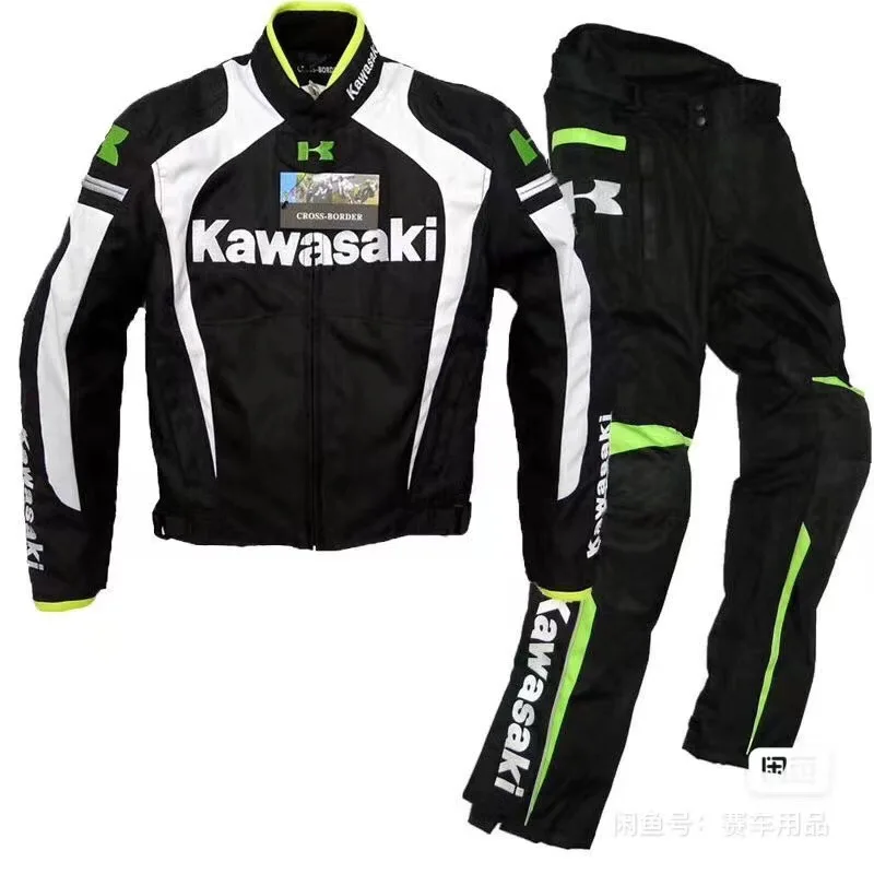 Nuova Tuta Da Moto Kawasaki Tuta Da Moto Set Da Moto Kawasaki Da Uomo Antivento E Caldo Quattro Stagioni Racing Su