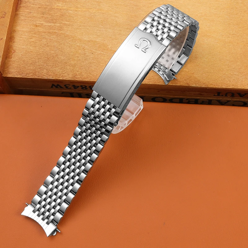 Cinturini Per Fit Omega New 18Mm 19Mm 20Mm Bead Of Rice Bracciale Con Cinturino In Acciaio Inossidabile Massiccio