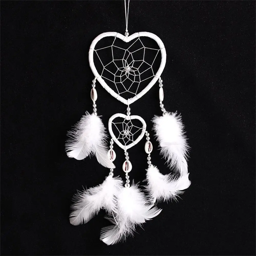 New Indian Ann Style Love Heart Feather Dream Catcher Campanelli Eolici Car Interior Wall Dream Catcher Ornaments Ins Dream Catcher