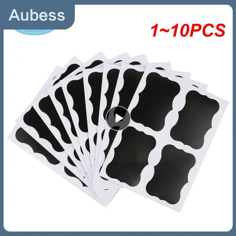1 ~ 10 Pezzi Set Lavagna Impermeabile Cucina Spice Label Adesivi Home Jars Bottiglie Tag Etichette Lavagna Adesivi Nero