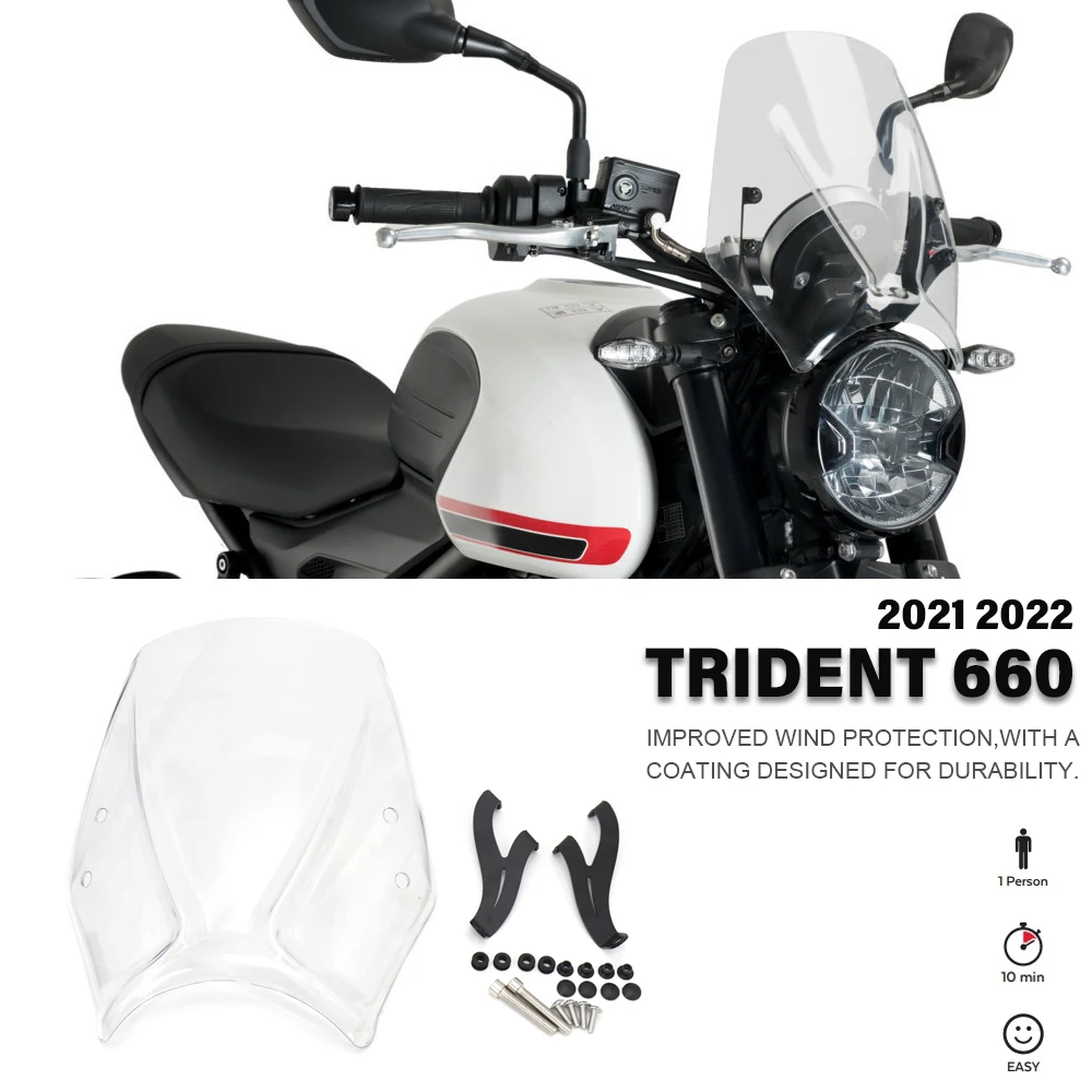 2021 2022 Moto Nuovo Parabrezza Parabrezza Deflettore Vento Per Trident Trident 660 Accessori Per Trident 660