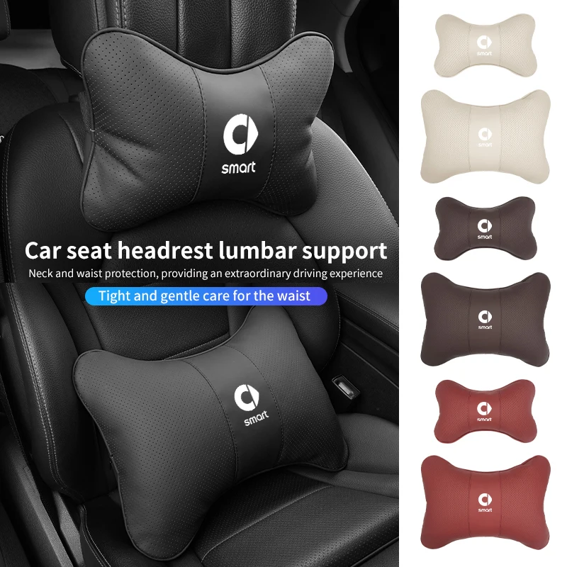 Per Smart Car Seat Back Head Neck Pillow Cuscino Poggiatesta Supporto Lombare Eq Cabrio Crossblade Roadster City-Coupe 452 454