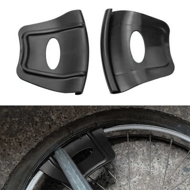 2Pcs Rim Protector Guard Shield Wheel & Tire Tool Per Atv Quad Moto Nero