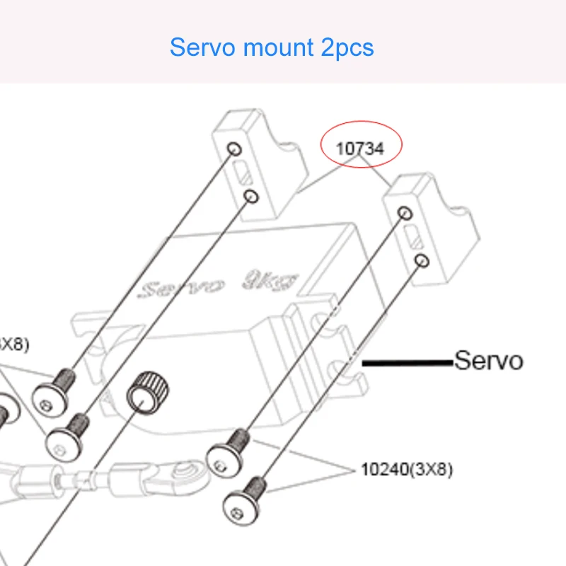 Servo Mount 2 Pezzi Per Vrx Racing Rh817 Rh818 Cobra, Misura Vrx 10734