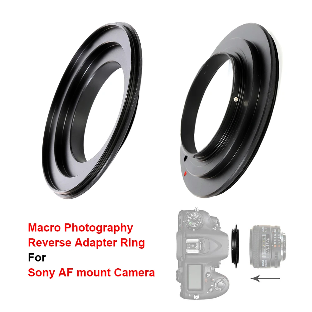 Per Sony Af Mount Camera Macro Photography Anello Adattatore Inverso 49 52 55 58 62 67 72 77Mm