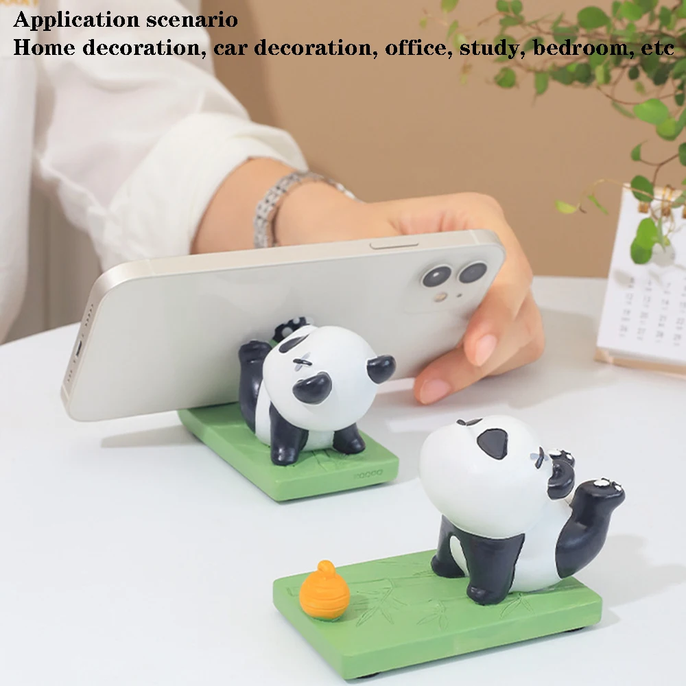 Cartoon Cute Panda Creative Yoga Resin Pendant Home Desktop Per Bambini Lazy Plank Mobile Phone Rack