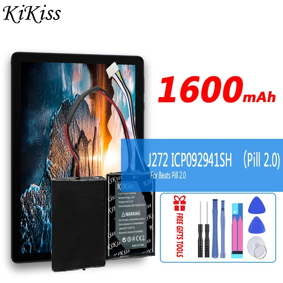 Kikiss Potente Batteria J272 Muslimax (Pill 2.0) Per Beats Pill 2.0 Altoparlante Portatile Wireless B0513 Pill Xl J273 Batterie