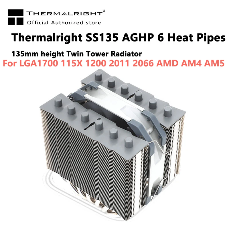 Thermalright Ss135 Aghp 6 Heat Pipe Cpu Cooler 135 Altezza Mini Twin Tower Radiatore Itx Silent Air Cooler Per Lga1700 2011 115X