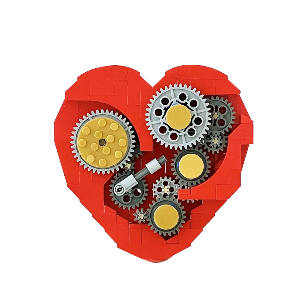 Gobricks Moc Clockwork Heart Bricks Trasportatore Time Building Block Set Giocattoli Educativi Per Il Regalo A Sorpresa Di San Valentino
