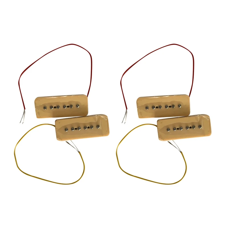 4X Alnico V Alnico 5 Single Coil Soapbar P90 Neck Bridge Pickup 50/52Mm Chitarra Elettrica Con Filo Intrecciato In Metallo