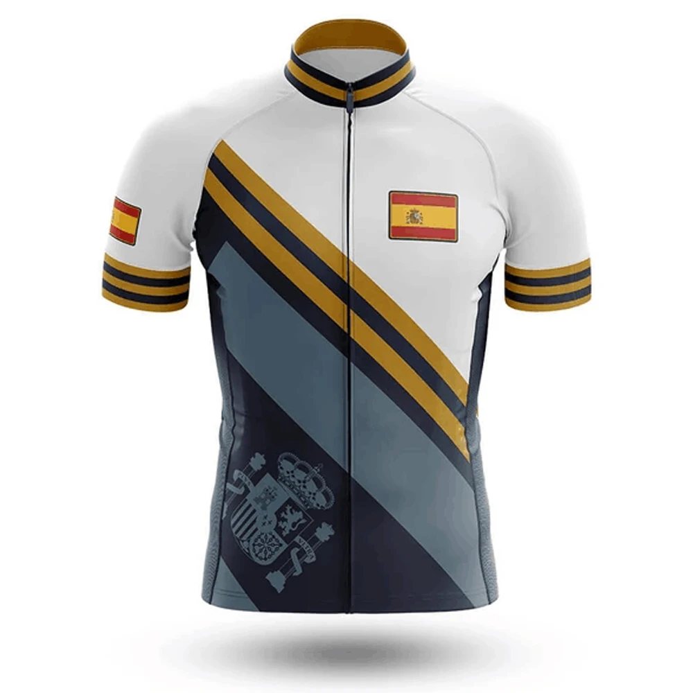 Spagna Camisa Masculina Camiseta Masculino Vetement Velo Homme Mayots Maillot Hombre Maglia Ciclismo Uomo Jersey Ciclismo