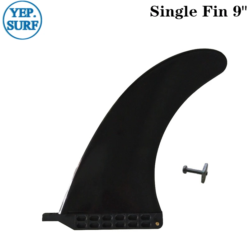Sup Surf Fin Con Vite 9.0 Pollici Pinna Nera 9.0 Lunghezza Sup Tavola Da Surf Pinne Singole Stand Up Paddle