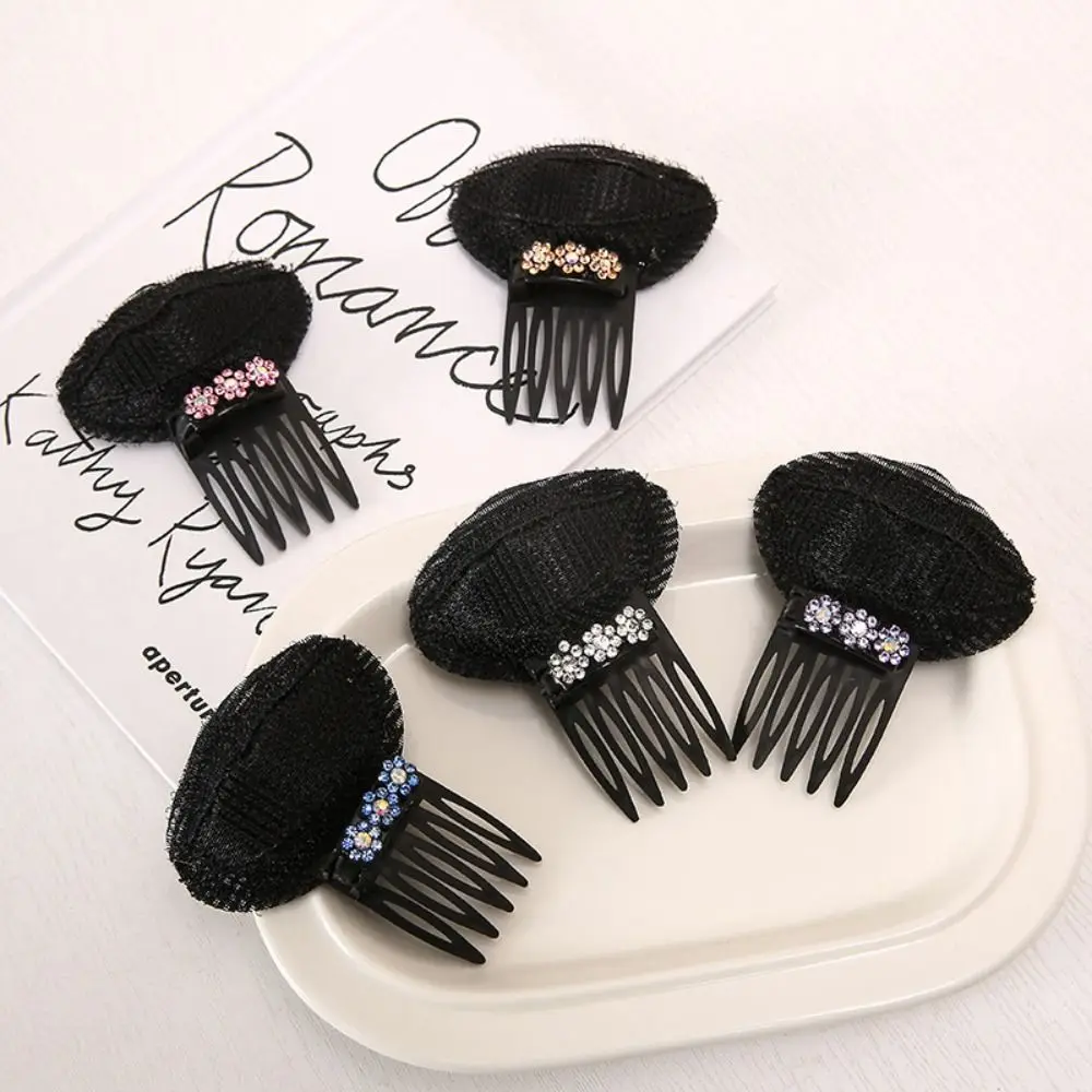 Flower Puff Hair Head Cushion Plrufy Diamond Sponge Hair Base Invisibile Braid Bun Bump It Up Volume Hair Base Lady