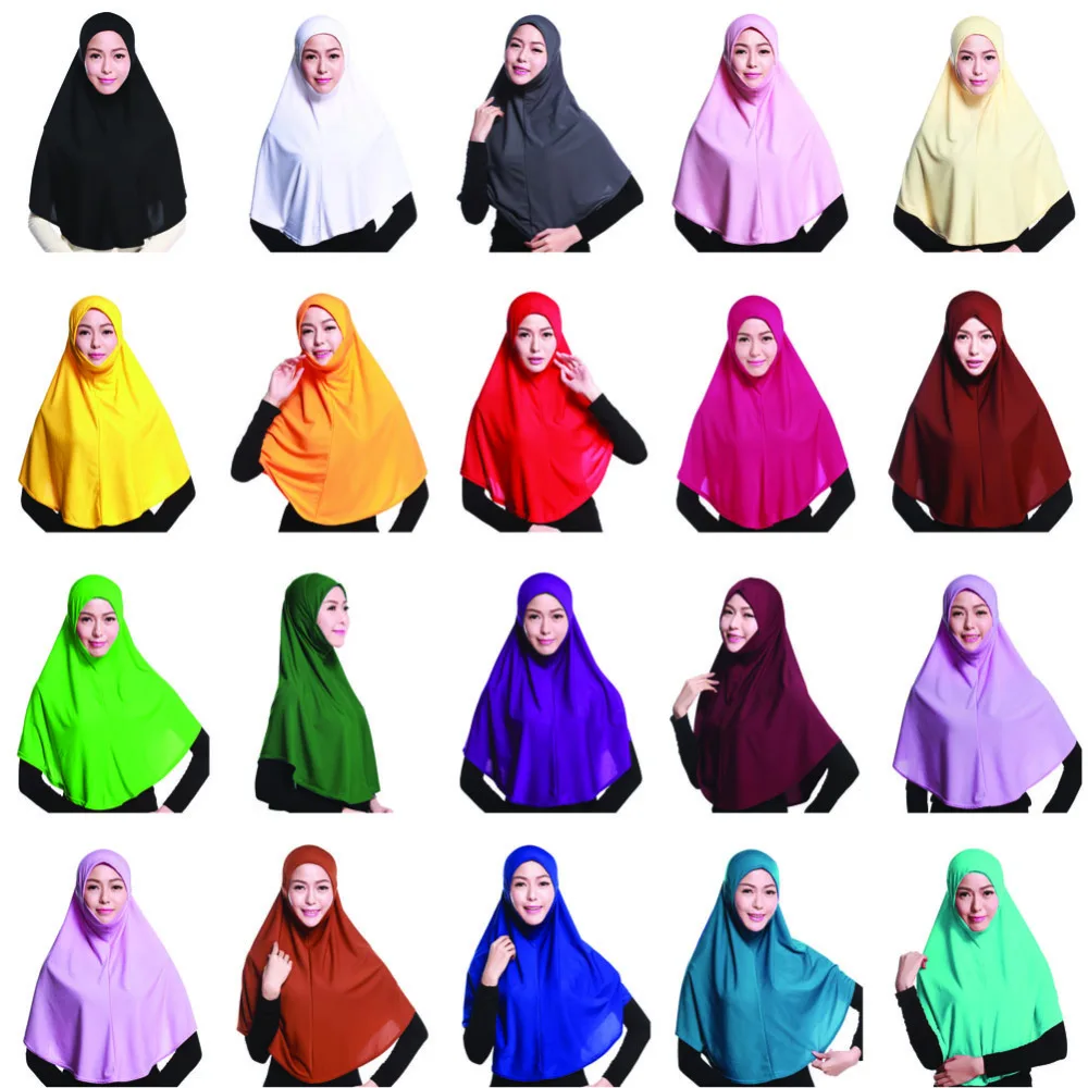 Donne Musulmane One Piece Amira Overhead Hijab Islamic Head Sciarpa Turbante Pull On Pronto Da Indossare Hijab Arabo Stretch Scialle Wrap Niqab
