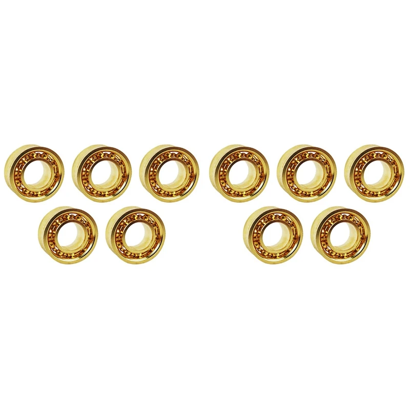 10Pcs Gold 10 Ball Kk Yoyo Bearing Professional Extra Long Sleep Idling Yoyo Bearing Yo-Yo Bearings