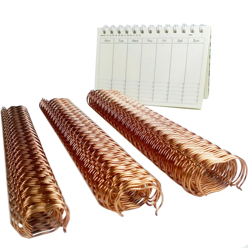 50Pcs Gold Metal Yo Binding Wires Double Coil Wire Binding A4 Leganti Double Wire Binding Calendar Binding Coil Notebook Springs