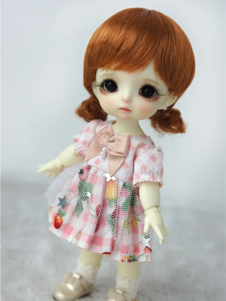 Jd400 1/12 1/8 Ob11 Lati Giallo Doppio Riccio Mini Pony Bjd Parrucche Per Le Dimensioni 4-5 Pollici 5-6 Pollici Bambole Moda Capelli Sintetici Mohair 