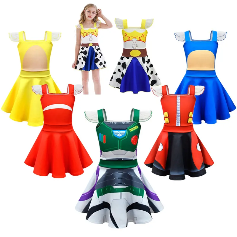 Buzz Lightyear Costume Cartoon Story Gioco Di Ruolo Dress Up Girls Dress Kids Halloween Christmas Party Abbigliamento Jessie Cosplay