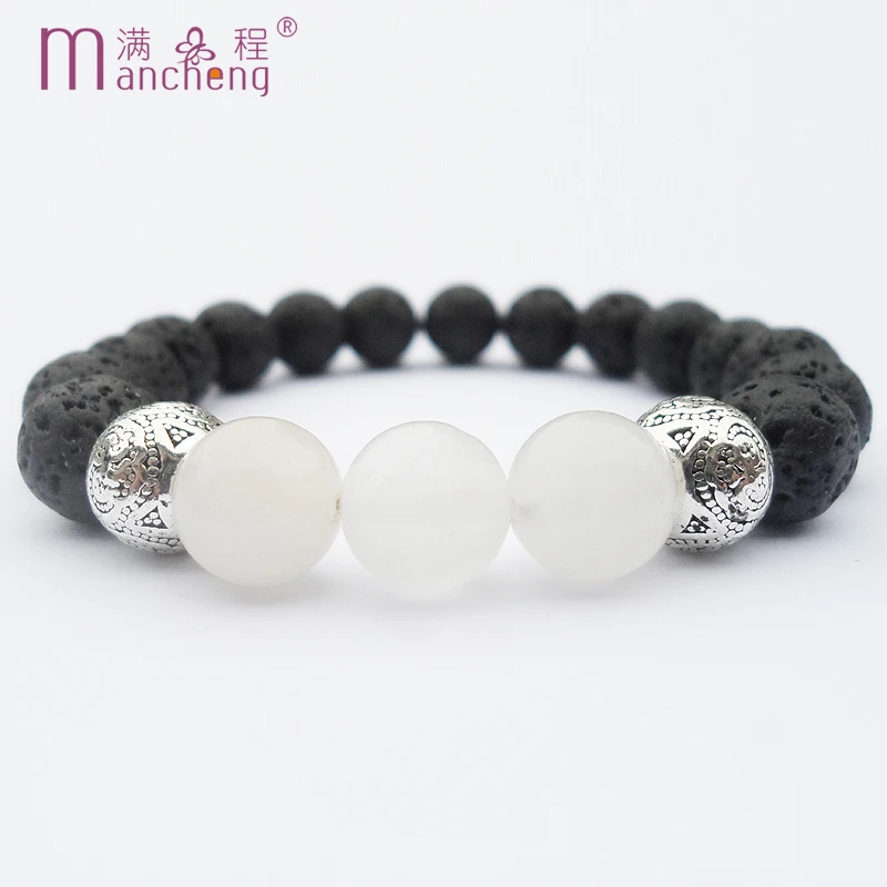 Fnaf 2 Rupee Item Natural White Snow Quartz Meditation Bracciali Uomo Religione Preghiera Bead Induism Lava Yoga Bracciali