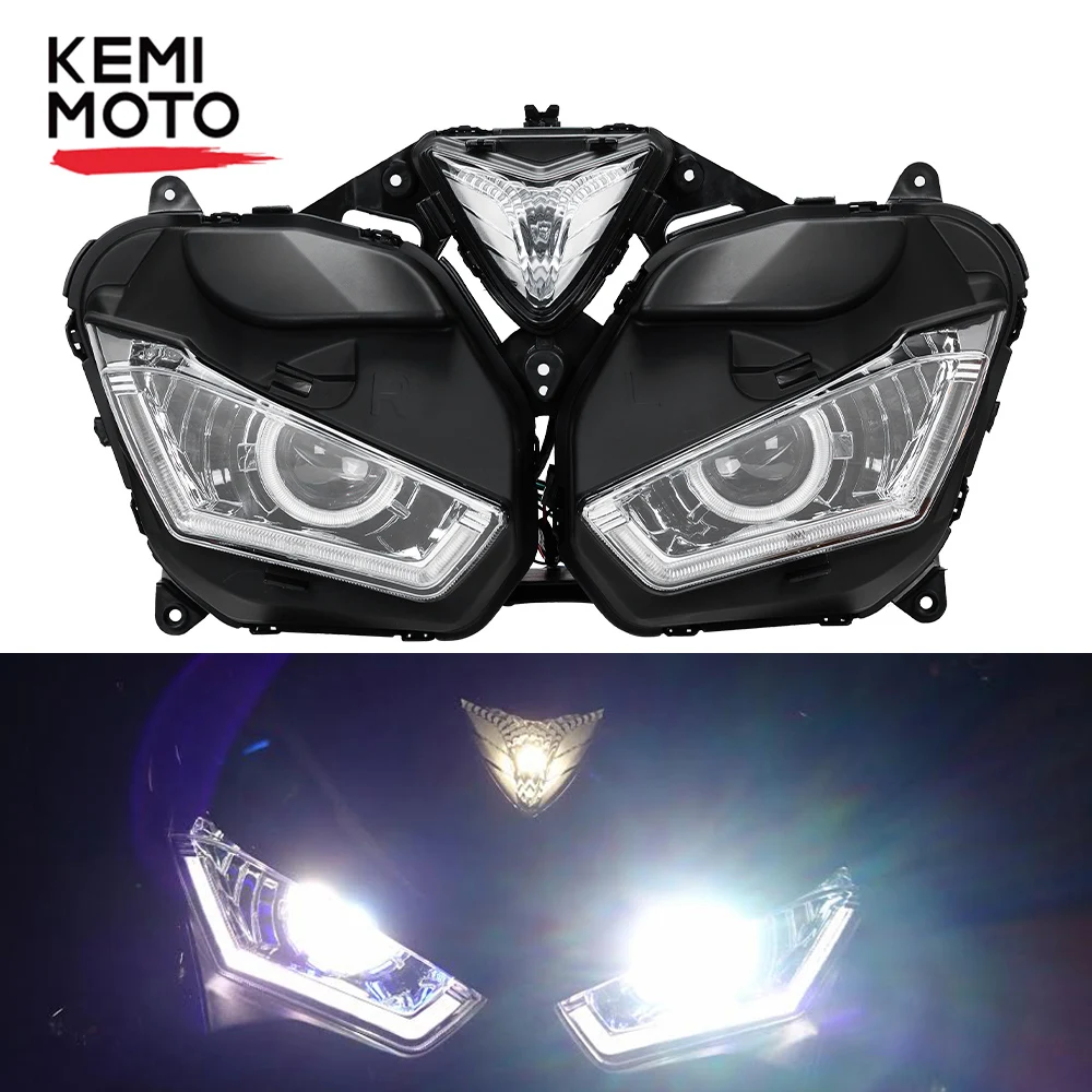Kemimoto Per Yamaha Yzf R25 R3 2013-2017 Faro Per Moto Angel Demon Eye Hid Proiettore Faro R25 R3 Hid Angel Eye Led