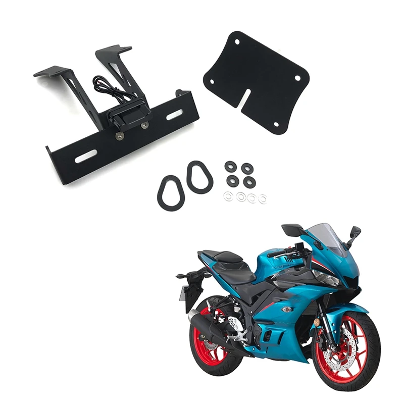 Telaio Targa Porta Targa Telaio Targa Auto Con Luce Led Per Yamaha Yzf R25 R3 Mt25 Mt03 19-22