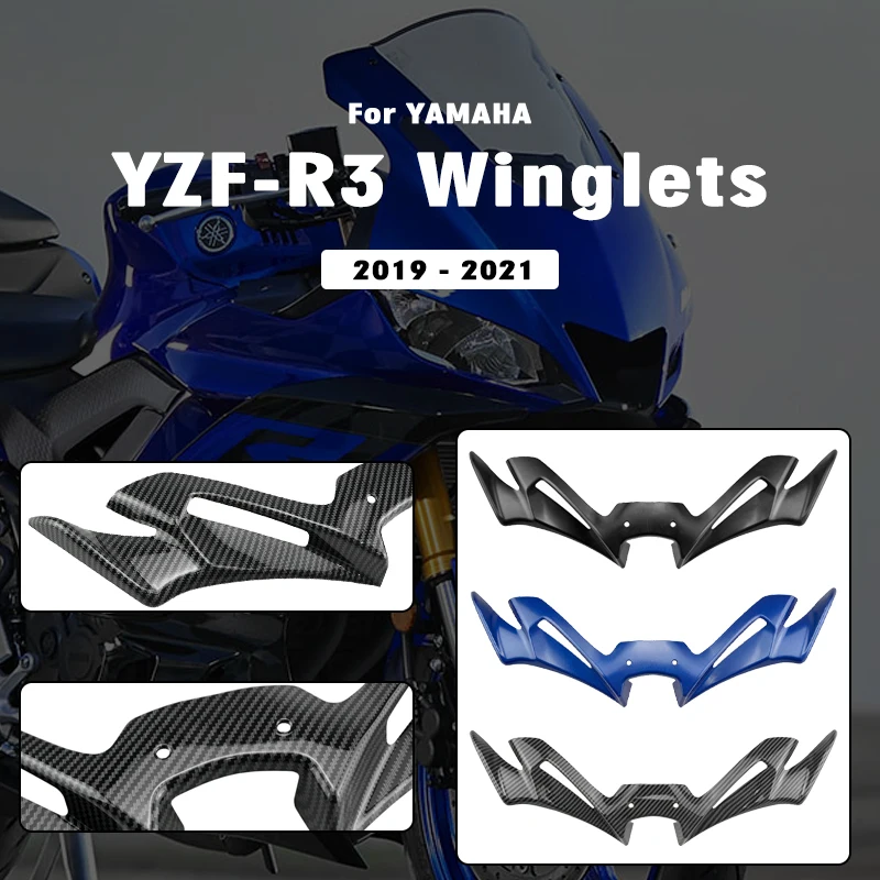 Per Yamaha Yzf R3 Yzfr3 Yzf-R3 Yzf R3 Yzfr3 Yzf-R3 2019-2021 Carenatura Moto Alette Copertura Protezione In Fibra Di Carbonio