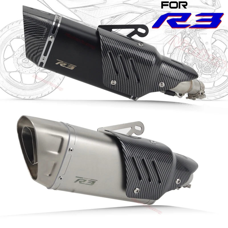 Slip-On Per Yamaha R3 R30 Mt03 R25 Exhuast Systems Middle Link Pipe Escape M1 Marmitta Db Killer Accessori Per Moto Laser Log