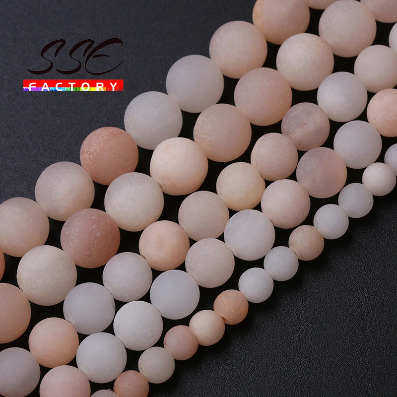 Matte Natural Pink Aventurine Jades Beads Dull Polish Stone Perline Rotonde Per La Creazione Di Gioielli Braccialetto Con Ciondoli Fai Da Te 4 6 8 10 