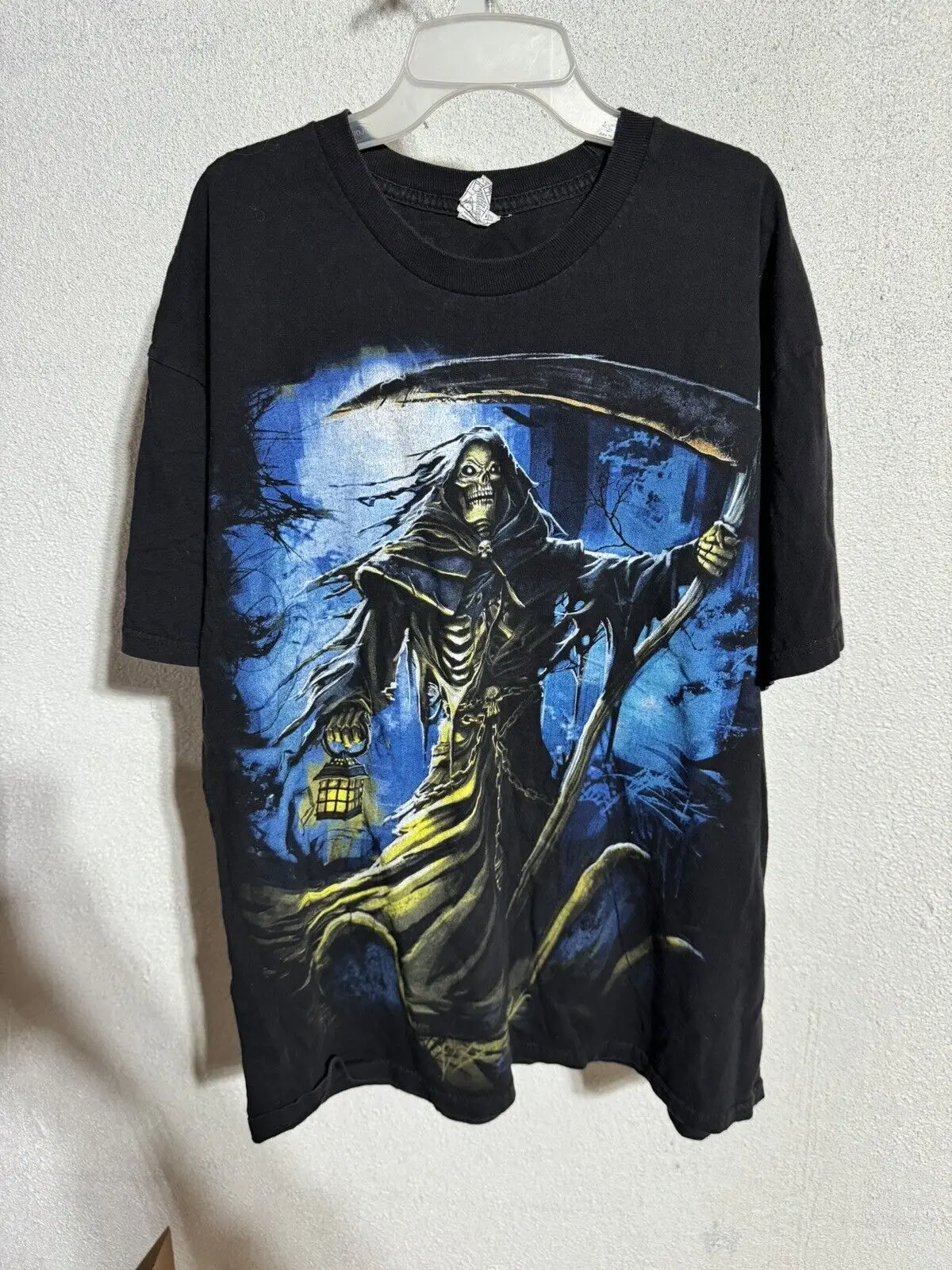 Maglietta Vintage Grim Reaper Xl Black Skeletor Horror Y2K Maniche Lunghe O Corte