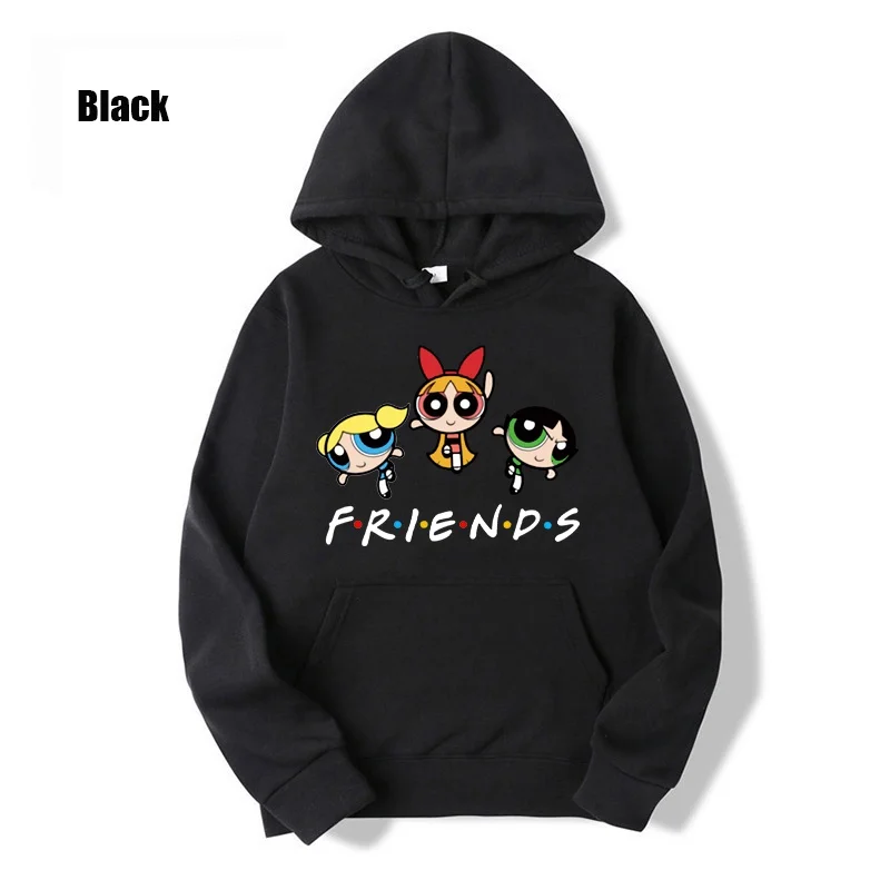 Hot Spring Fashion Usa Anime The P-Powerpuffs Girls Friends Tv Show Pullover Pocket Felpe Con Cappuccio